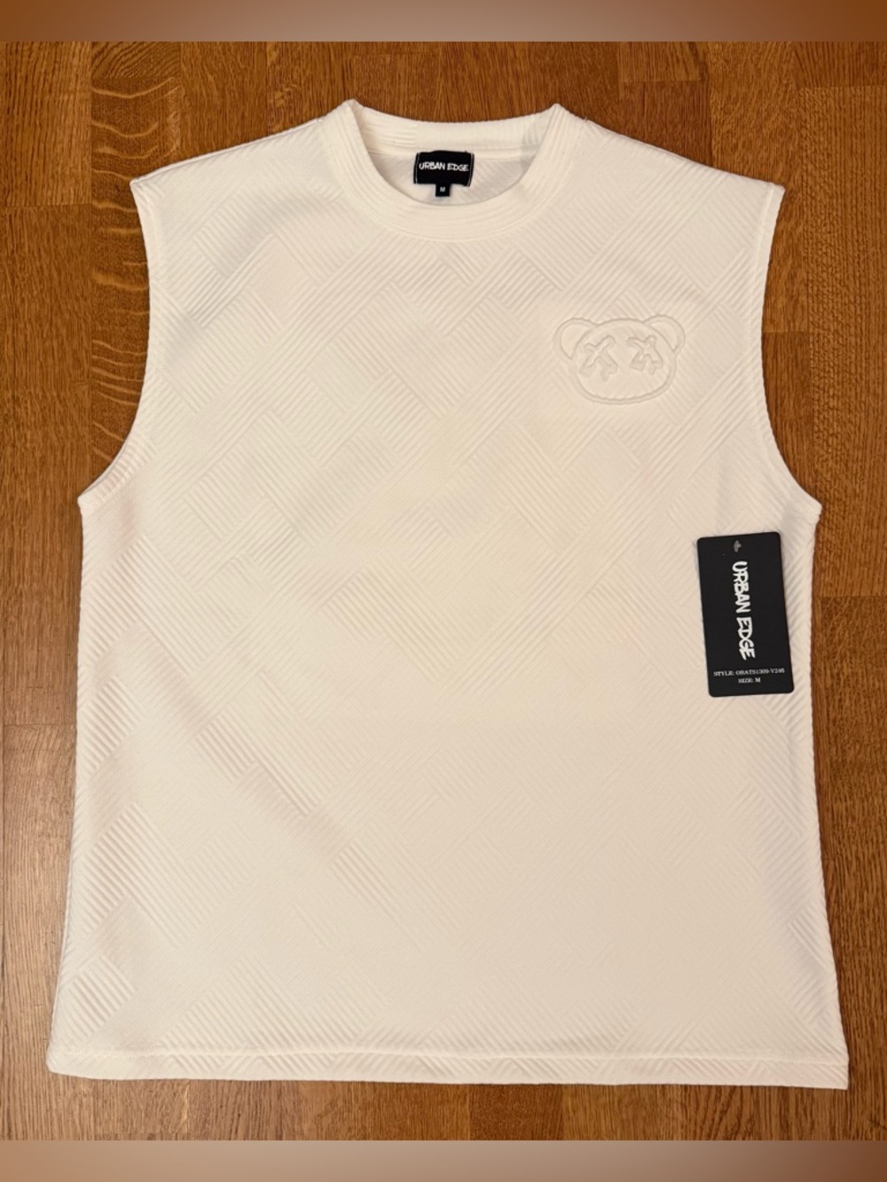 NWT Urban Edge White Sleeveless Muscle Tank Top Vest Size Medium